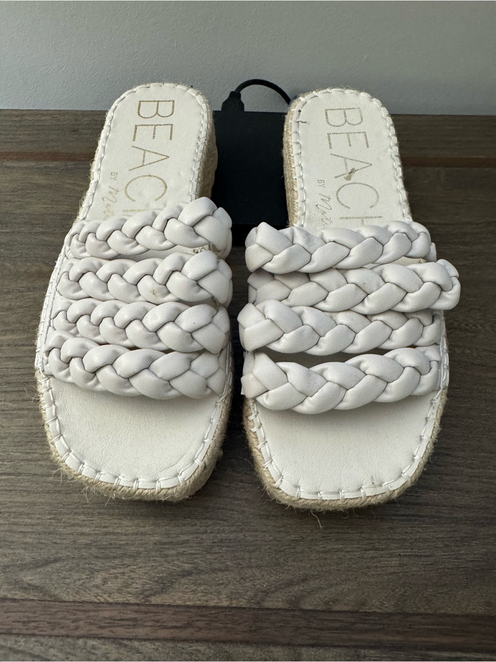 Beach Women's White Braided Slide Sandals